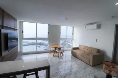 Furnished 1 bedroom apartment with 2 bathrooms in the sands, avenida balboa. high floor with sea vie