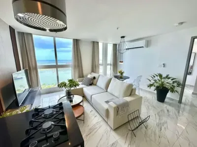 Furnished apartment at the sands, avenida balboa, with 1 bedroom, 2 bathrooms, and ocean view. inclu