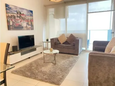 123 m² apartment on avenida balboa with 2 bedrooms, 2 bathrooms, balcony with sea view, and 1 parki