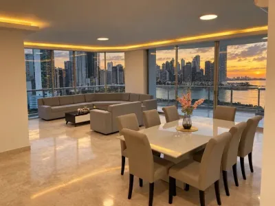 Apartamento amoblado de 195 m² en sky residence, avenida balboa, con vistas panorámicas al mar y s