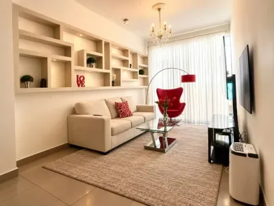 Apartamento amoblado en piso 30 de element tower, avenida balboa, con vista al mar. cuenta con 2 rec