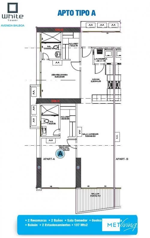 Vendo apartamento ave balboa white 2 recamaras - id 6473 — 2