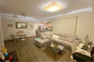 The apartment has 2 bedrooms, 2 bathrooms, 1 parking space, living-dining room, open kitchen. the ro
